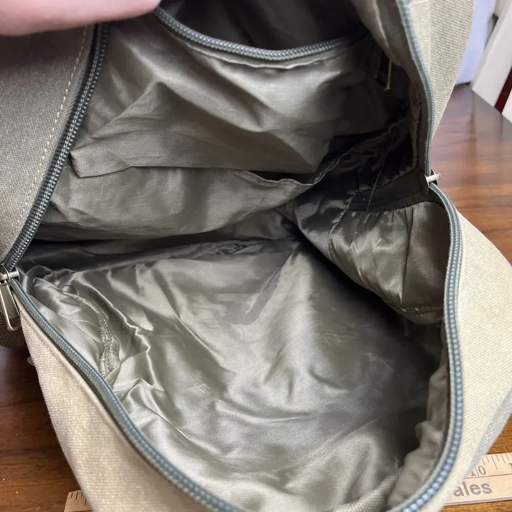 Manatee Apollo Beach FL Backpack Adult Full Size Olive Green And Tan Canvas